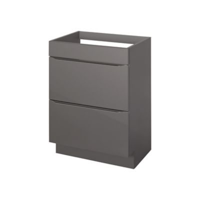 Meuble sous vasque à poser gris taupe brillant l.60 x H.82 x P.45 cm, GoodHome Imandra