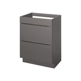 Meuble sous vasque à poser gris taupe brillant l.60 x H.82 x P.45 cm, GoodHome Imandra