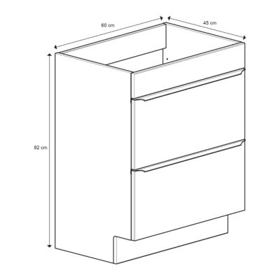 Meuble sous vasque à poser gris taupe brillant l.60 x H.82 x P.45 cm, GoodHome Imandra