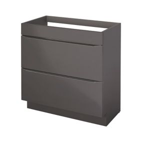 Meuble sous vasque à poser gris taupe l.80 x H.82 x P.45 cm, GoodHome Imandra