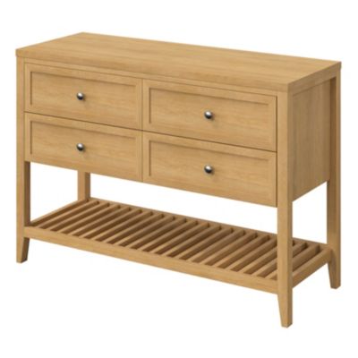 Meuble sous vasque à poser l.120 x H.80,6 x P.45 cm, 4 tiroirs, placage chêne, GoodHome Perma
