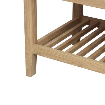 Meuble sous vasque à poser l.120 x H.80,6 x P.45 cm, 4 tiroirs, placage chêne, GoodHome Perma