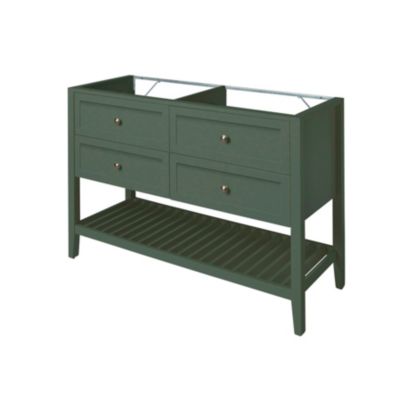 Meuble sous vasque à poser l.120 x H.80,6 x P.45 cm, vert mat, 4 tiroirs 1 niche, GoodHome Perma