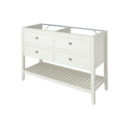 Meuble sous vasque à poser l.120 x H.80 x P.45 cm, blanc mat, 4 tiroirs, GoodHome Perma