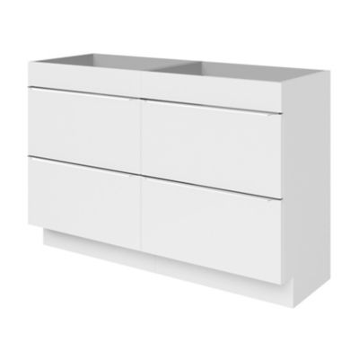 Meuble sous vasque à poser l.120 x H.82 x P.45 cm, blanc brillant, GoodHome Imandra