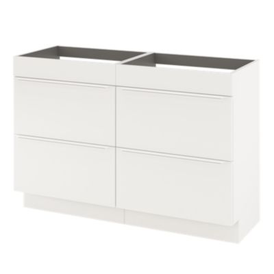 Meuble sous vasque à poser l.120 x H.82 x P.45 cm, blanc mat, GoodHome Imandra