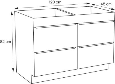 Meuble sous vasque à poser l.120 x H.82 x P.45 cm, effet chêne, GoodHome Imandra