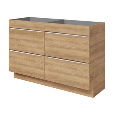 Meuble sous vasque à poser l.120 x H.82 x P.45 cm, effet chêne, GoodHome Imandra