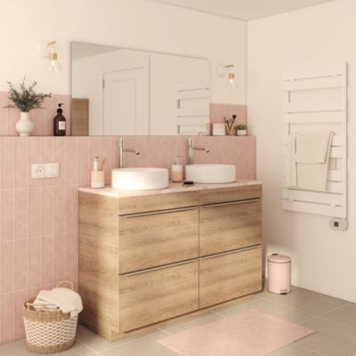 Meuble sous vasque à poser l.120 x H.82 x P.45 cm, effet chêne, GoodHome Imandra