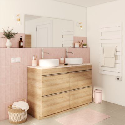 Meuble sous vasque à poser l.120 x H.82 x P.45 cm, effet chêne, GoodHome Imandra