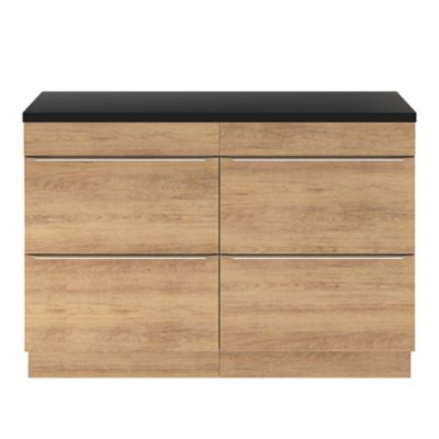 Meuble sous vasque à poser l.120 x H.82 x P.45 cm, effet chêne, GoodHome Imandra