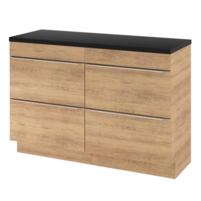 Meuble sous vasque à poser l.120 x H.82 x P.45 cm, effet chêne, GoodHome Imandra