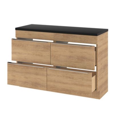 Meuble sous vasque à poser l.120 x H.82 x P.45 cm, effet chêne, GoodHome Imandra