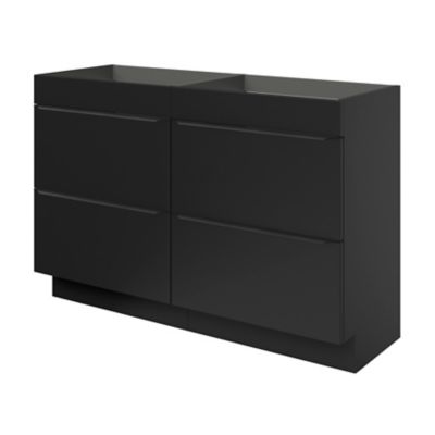 Meuble sous vasque à poser l.120 x H.82 x P.45 cm, noir mat, GoodHome Imandra