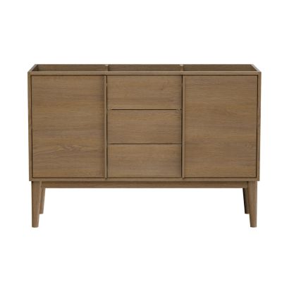 Meuble sous vasque à poser l.120 x H.82 x P.45 cm, placage chêne, Kabayan