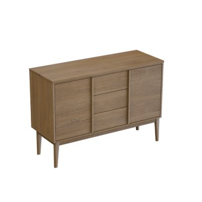 Meuble sous vasque à poser l.120 x H.82 x P.45 cm, placage chêne, Kabayan