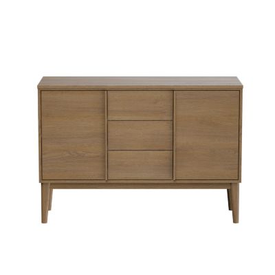 Meuble sous vasque à poser l.120 x H.82 x P.45 cm, placage chêne, Kabayan