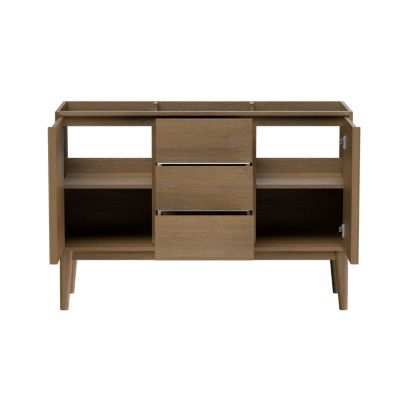 Meuble sous vasque à poser l.120 x H.82 x P.45 cm, placage chêne, Kabayan