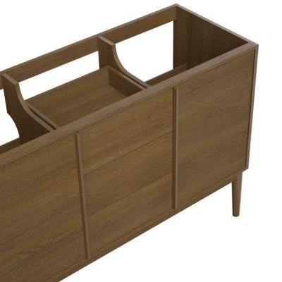 Meuble sous vasque à poser l.120 x H.82 x P.45 cm, placage chêne, Kabayan