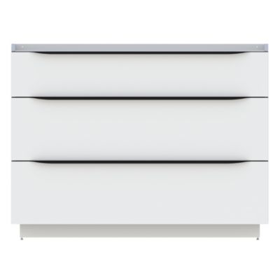 Meuble sous vasque à poser l.120 x H.88 x P.50 cm, blanc brillant, Pamili