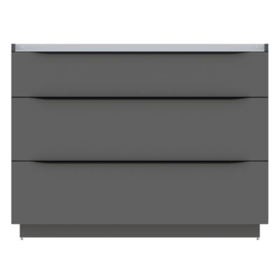 Meuble sous vasque à poser l.120 x H.88 x P.50 cm, gris anthracite brillant, Pamili