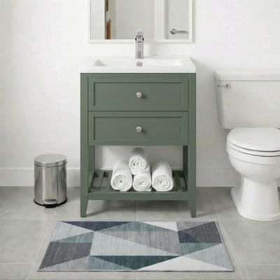 Meuble sous vasque à poser l.60 cm vert + plan vasque Nira, GoodHome Perma