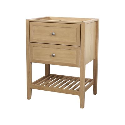 Meuble sous vasque à poser l.60 x H.80,6 x P.45 cm, placage chêne, GoodHome Perma