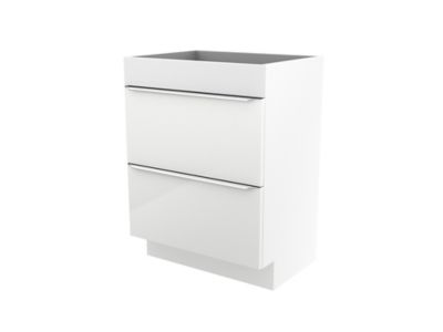 Meuble sous vasque à poser l.60 x H.82 x P.45 cm, blanc brillant, GoodHome Imandra