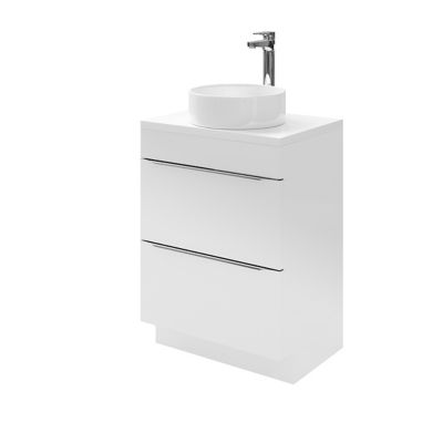 Meuble sous vasque à poser l.60 x H.82 x P.45 cm, blanc brillant, GoodHome Imandra
