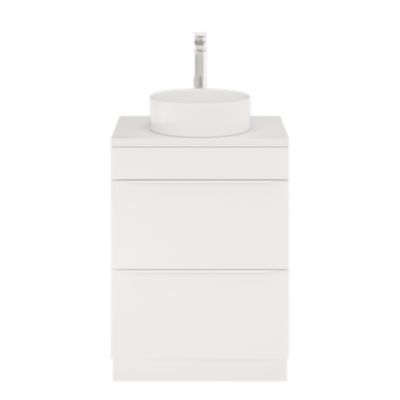 Meuble sous vasque à poser l.60 x H.82 x P.45 cm, blanc mat, GoodHome Imandra
