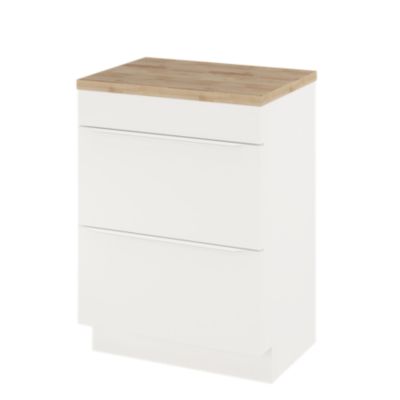 Meuble sous vasque à poser l.60 x H.82 x P.45 cm, blanc mat, GoodHome Imandra