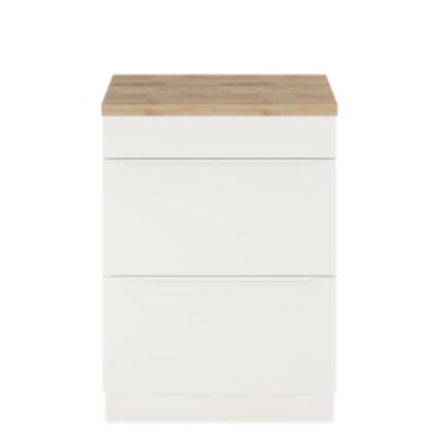 Meuble sous vasque à poser l.60 x H.82 x P.45 cm, blanc mat, GoodHome Imandra