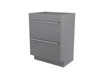 Meuble sous vasque à poser l.60 x H.82 x P.45 cm, gris brillant, GoodHome Imandra
