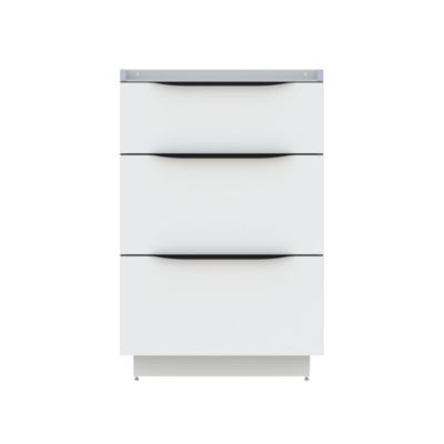 Meuble sous vasque à poser l.60 x H.88 x P.50 cm, blanc brillant, Pamili