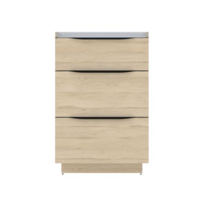 Meuble sous vasque à poser l.60 x H.88 x P.50 cm, effet bois, Pamili