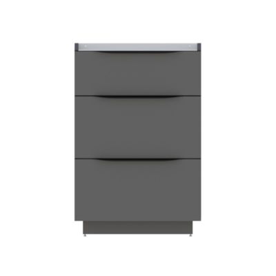 Meuble sous vasque à poser l.60 x H.88 x P.50 cm, gris anthracite brillant, Pamili