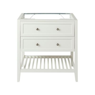 Meuble sous vasque à poser l.80 cm, blanc mat, 2 tiroirs 1 niche, GoodHome Perma