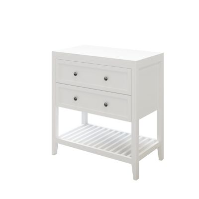 Meuble sous vasque à poser l.80 cm, blanc mat, 2 tiroirs 1 niche, GoodHome Perma