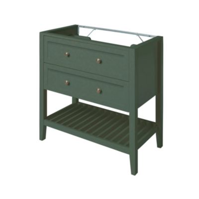 Meuble sous vasque à poser l.80 x H.80,6 x P.45 cm, vert mat, 2 tiroirs 1 niche, GoodHome Perma