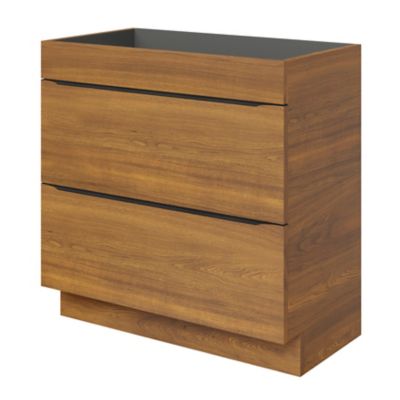 Meuble sous vasque à poser l.80 x H.82 x P.45 cm, effet noyer, GoodHome Imandra