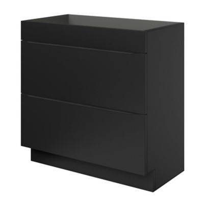 Meuble sous vasque à poser l.80 x H.82 x P.45 cm, noir mat, GoodHome Imandra