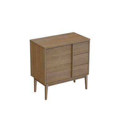 Meuble sous vasque à poser l.80 x H.82 x P.45 cm, placage chêne, Kabayan