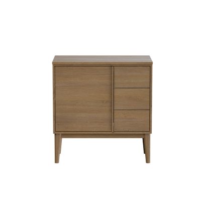 Meuble sous vasque à poser l.80 x H.82 x P.45 cm, placage chêne, Kabayan