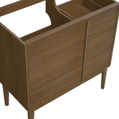 Meuble sous vasque à poser l.80 x H.82 x P.45 cm, placage chêne, Kabayan