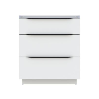 Meuble sous vasque à poser l.80 x H.88 x P.50 cm, blanc brillant, Pamili