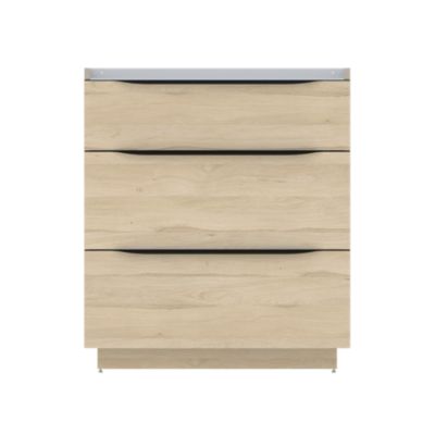 Meuble sous vasque à poser l.80 x H.88 x P.50 cm, effet bois, Pamili