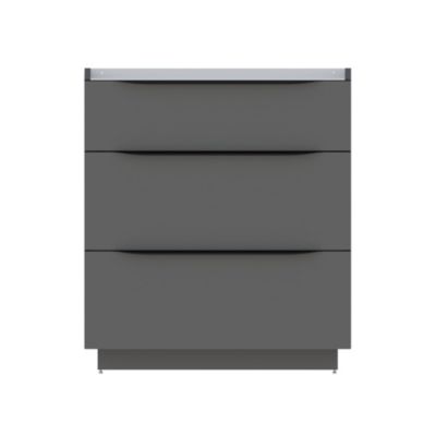Meuble sous vasque à poser l.80 x H.88 x P.50 cm, gris anthracite brillant, Pamili