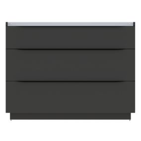 Meuble sous vasque à poser noir mat l.120 x H.88 x P.50 cm, Pamili