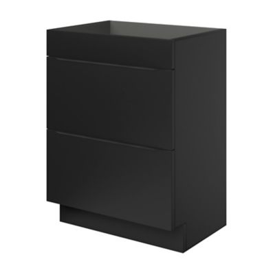 Meuble sous vasque à poser noir mat l.60 x H.82 x P.45 cm, GoodHome Imandra