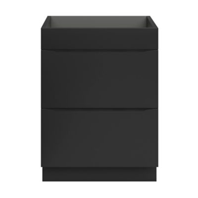 Meuble sous vasque à poser noir mat l.60 x H.82 x P.45 cm, GoodHome Imandra